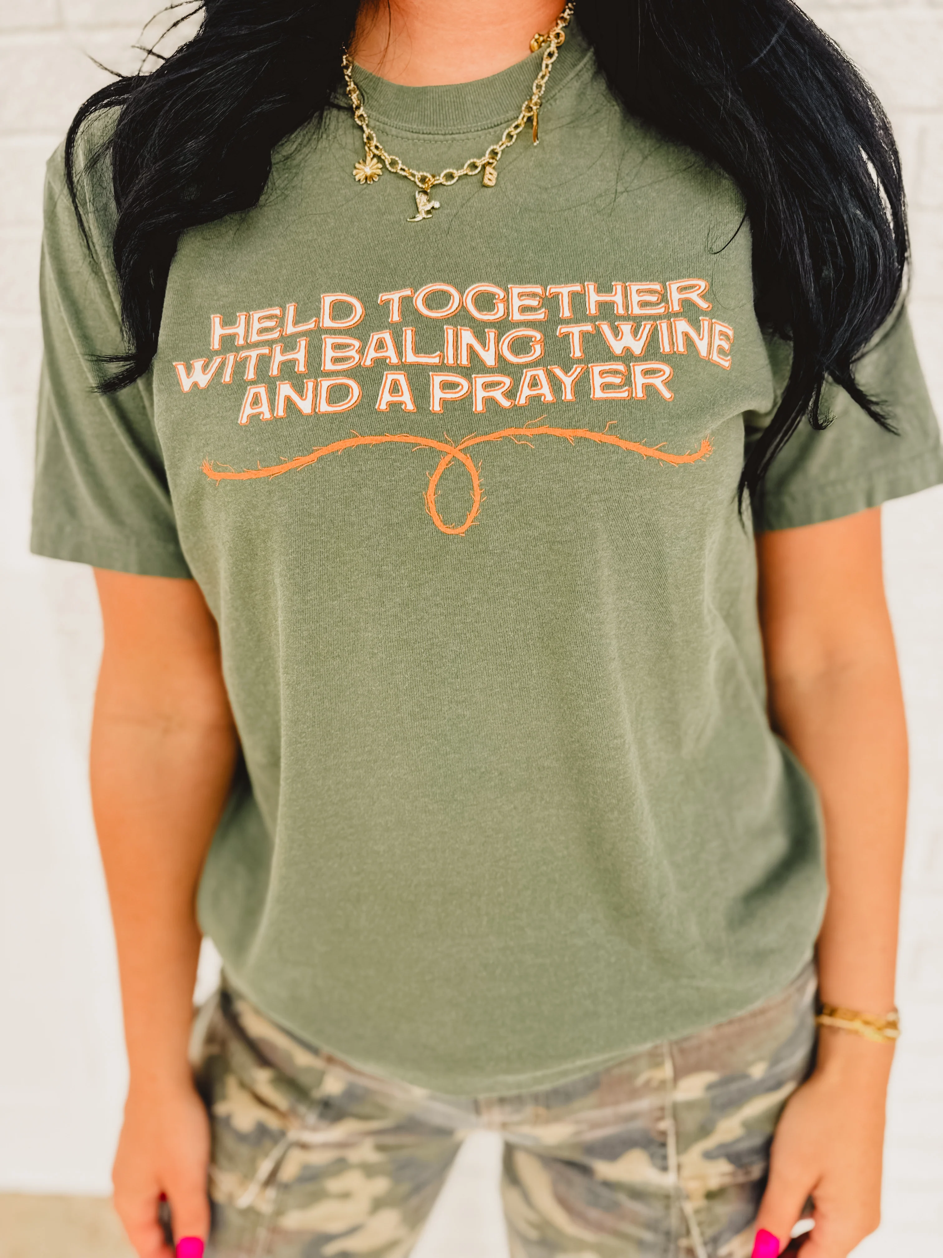 Baling Twine Graphic Tee - Moss