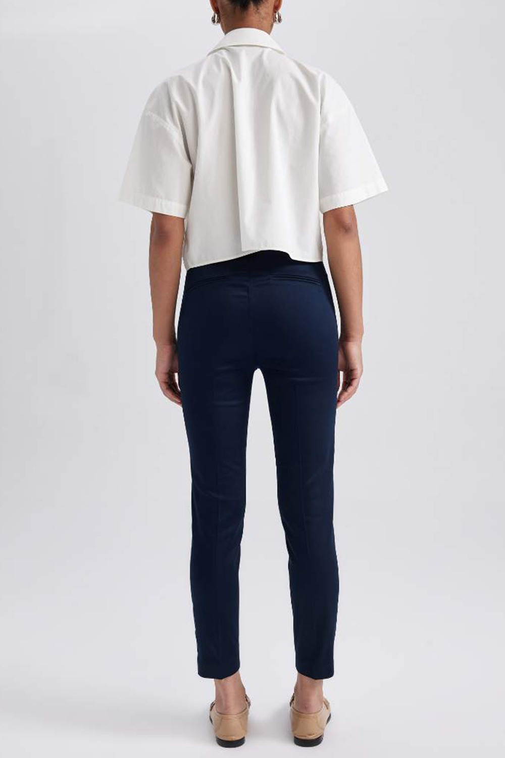 Normal Waist Satin Trousers