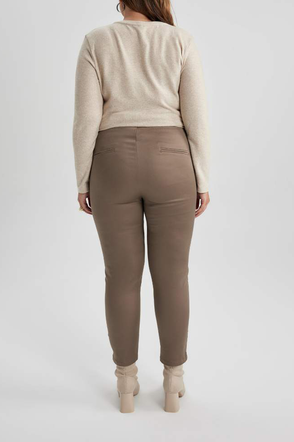 Normal Waist Satin Trousers